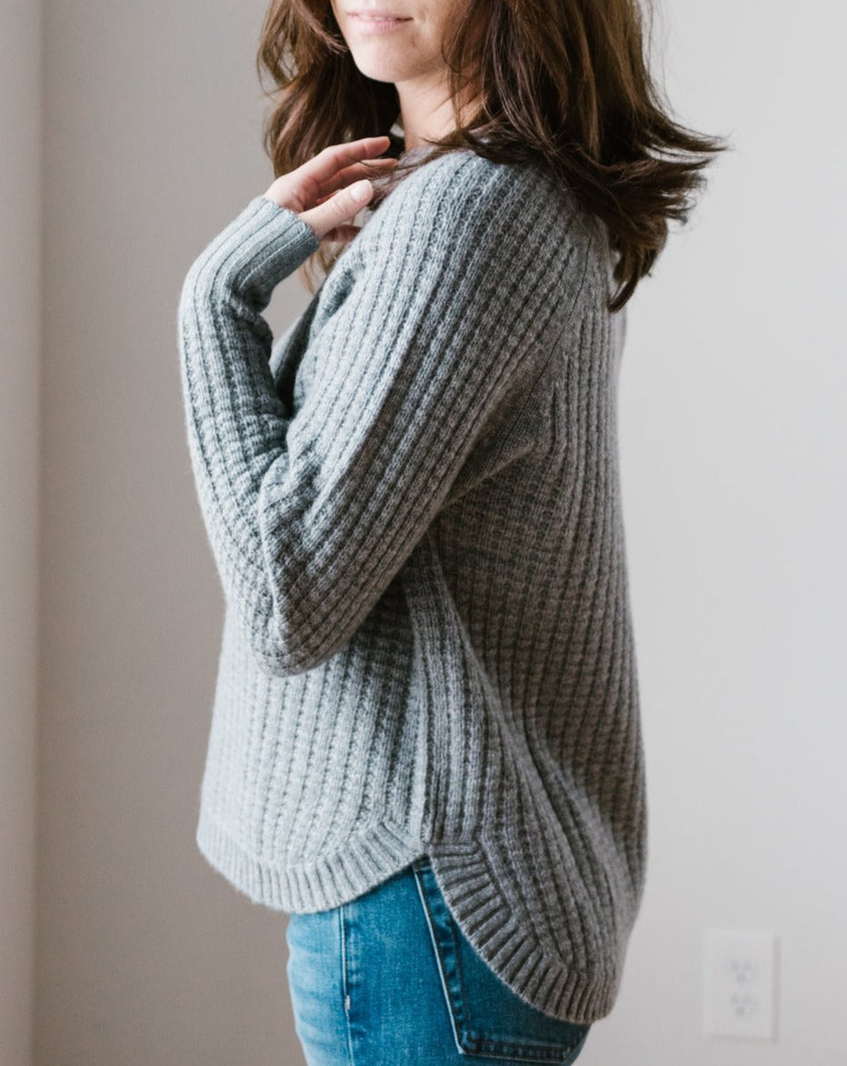 Thermal Shirttail Crewneck Sweater