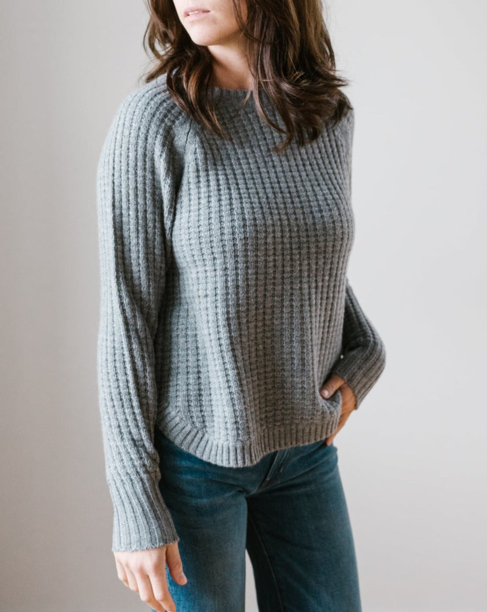 Thermal Shirttail Crewneck Sweater